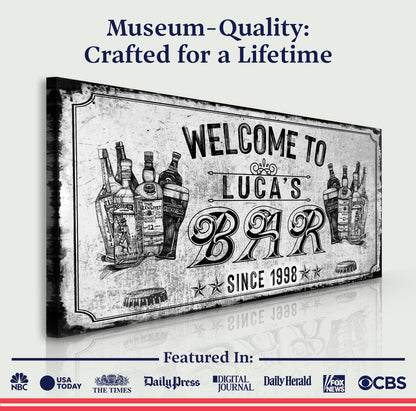 Home Bar Canvas Sign