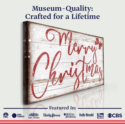 Merry Christmas Canvas Wall Art Sign