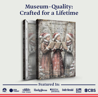 Vintage Christmas Carolers Canvas Wall Art