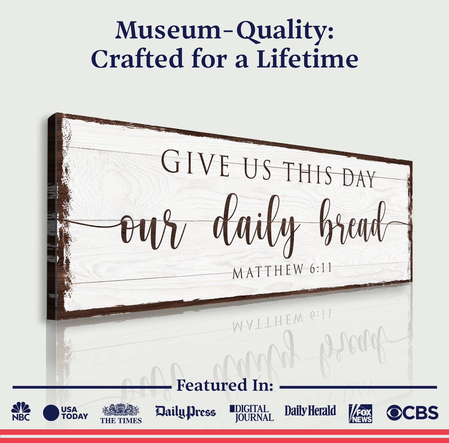 Give Us This Day Our Daily Bread Faith Canvas Sign