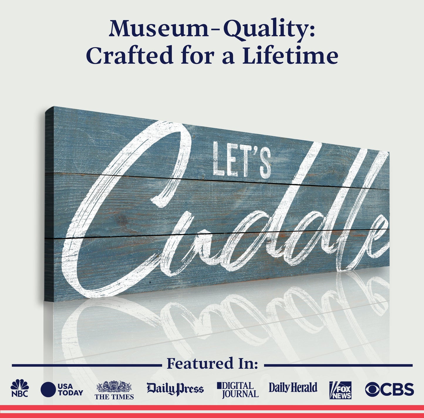 Let's Cuddle Bedroom Canvas Wall Art Sign