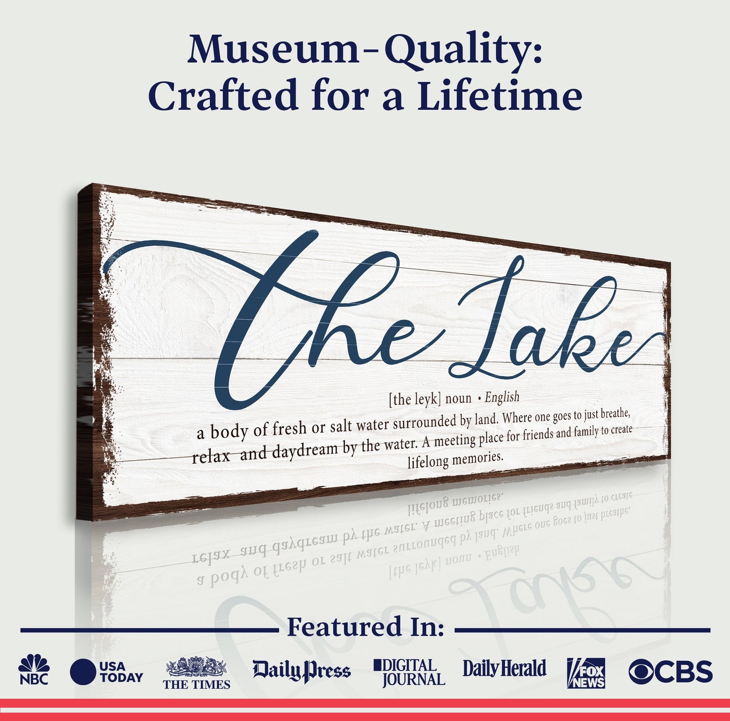 Definition of Lake Canvas Wall Art Sign