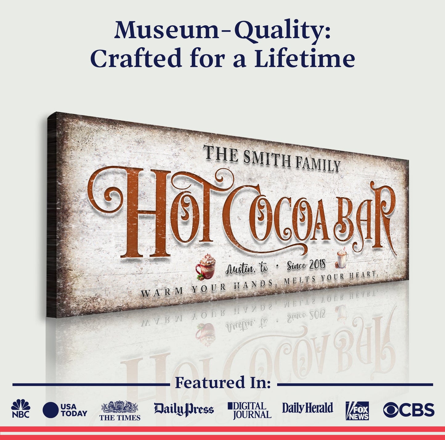 Hot Chocolate Christmas Bar Canvas Wall Art