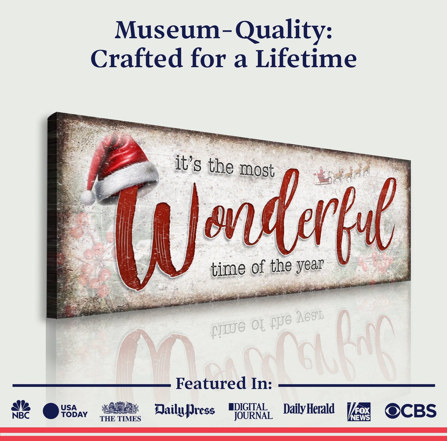 Christmas Wall Art Canvas Most Wonderful Time of Year