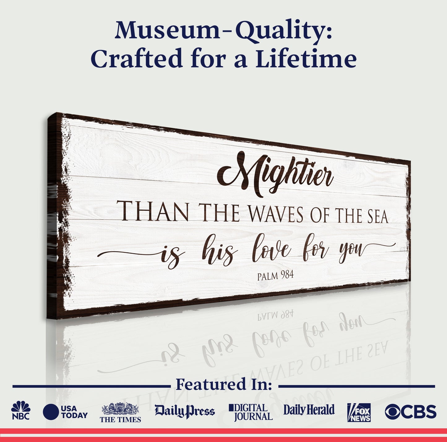 Mightier Than the Waves Psalm 93:4 Faith Canvas Wall Art