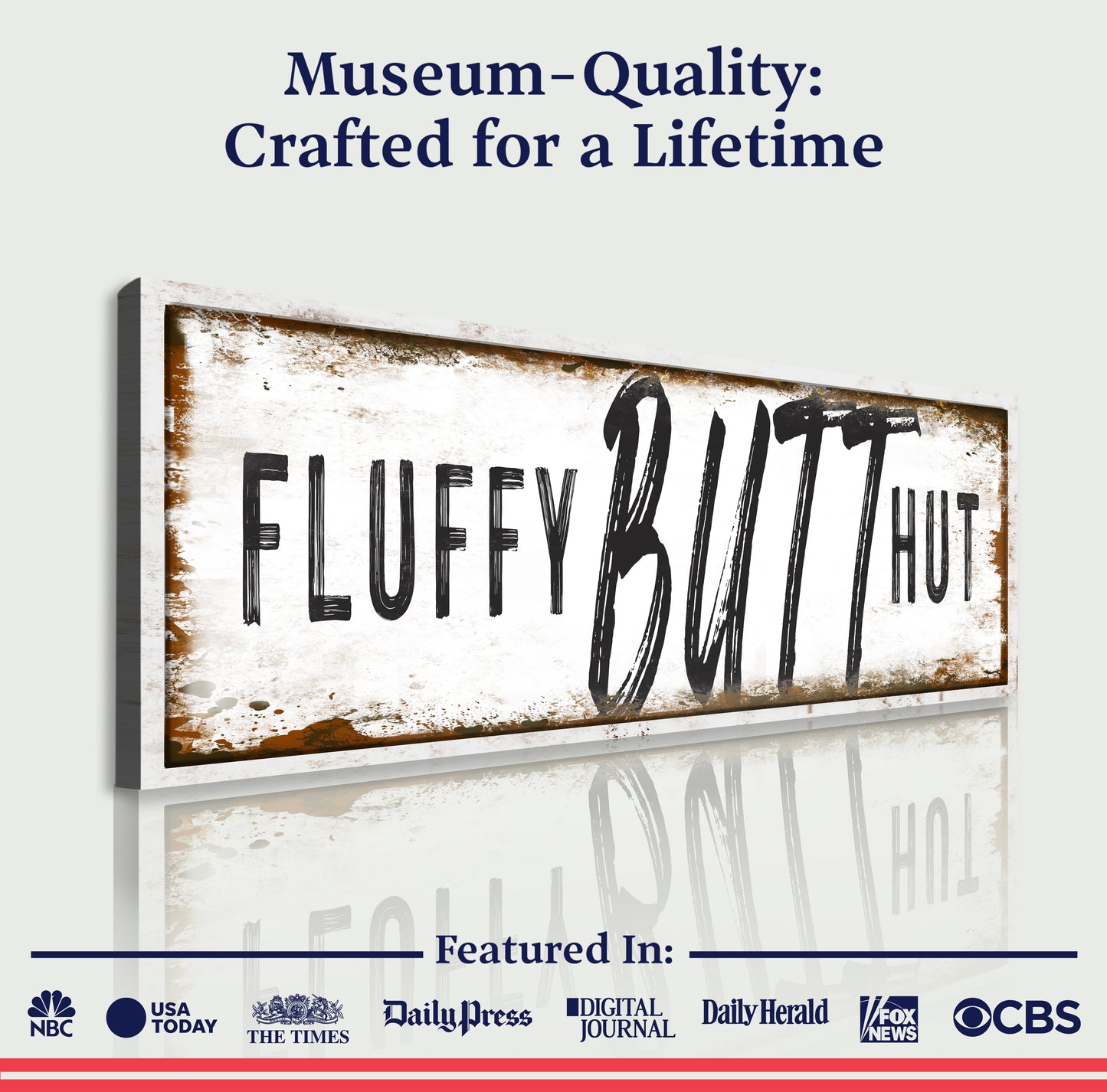 Fluffy Butt Hut Chicken Coop Canvas Sign