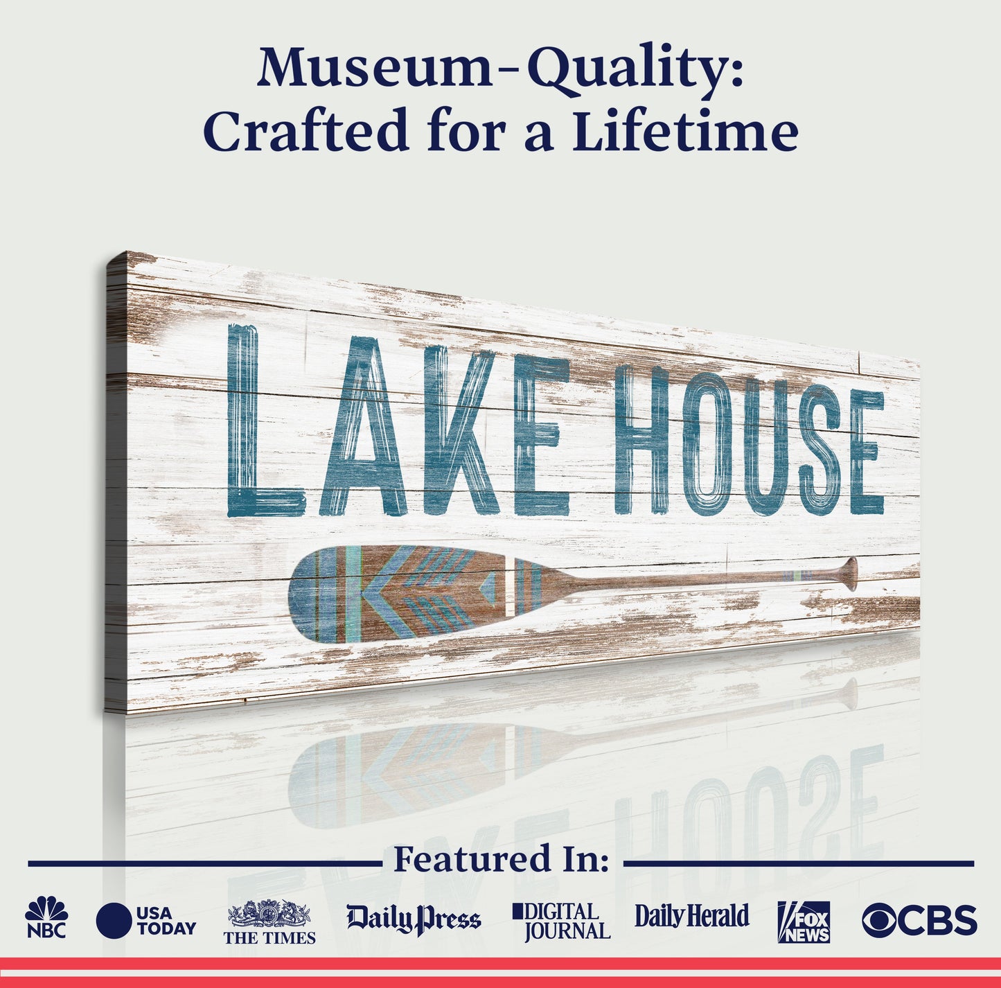Lake House Coastal Sign Canvas Wall Art