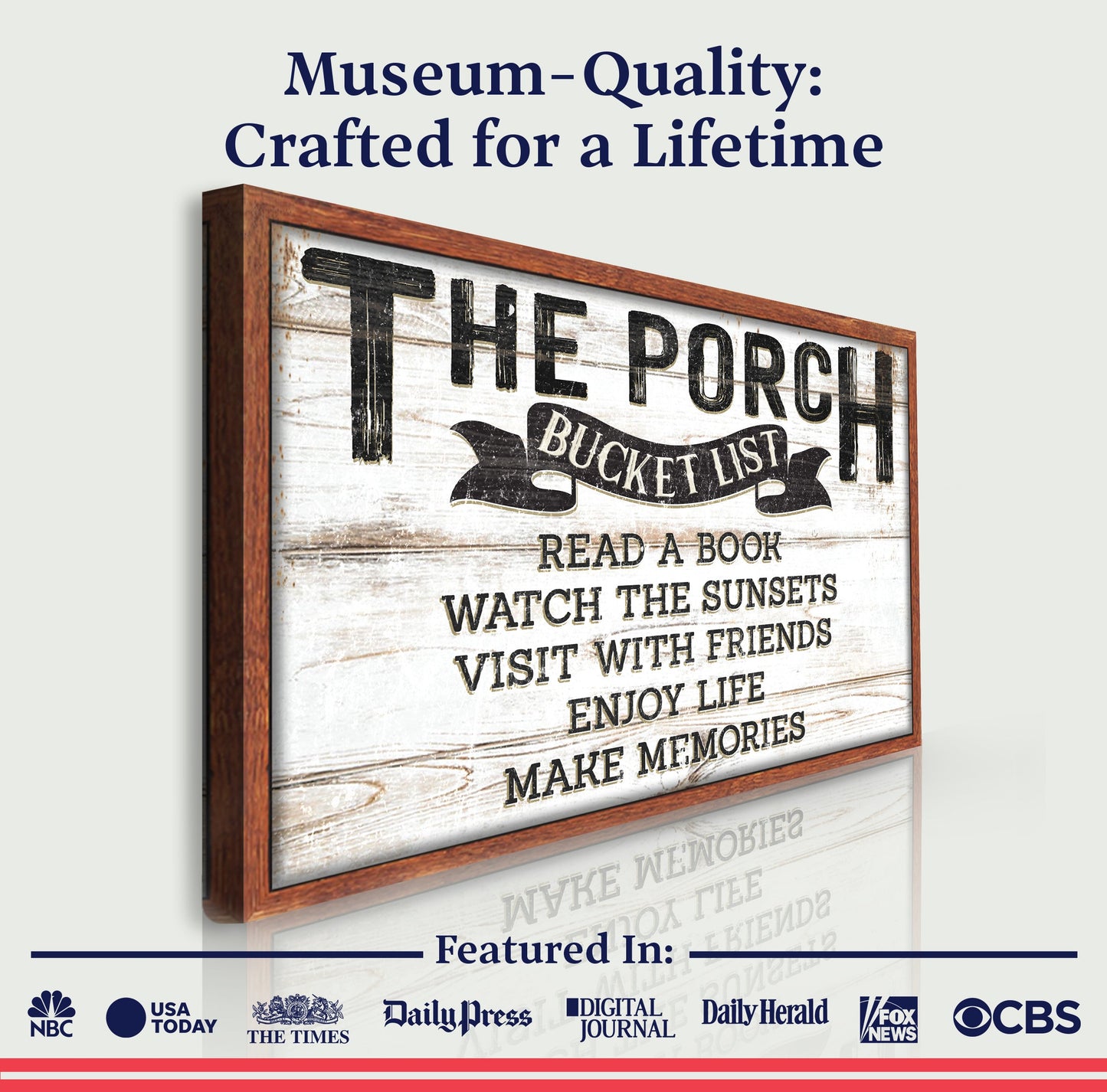 Porch Bucket Canvas Wall Art Sign