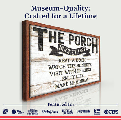 Porch Bucket Canvas Wall Art Sign