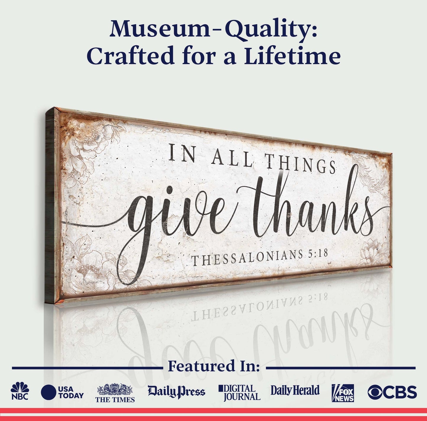 In All Things Give Thanks 1 Thessalonians 5:18 Canvas