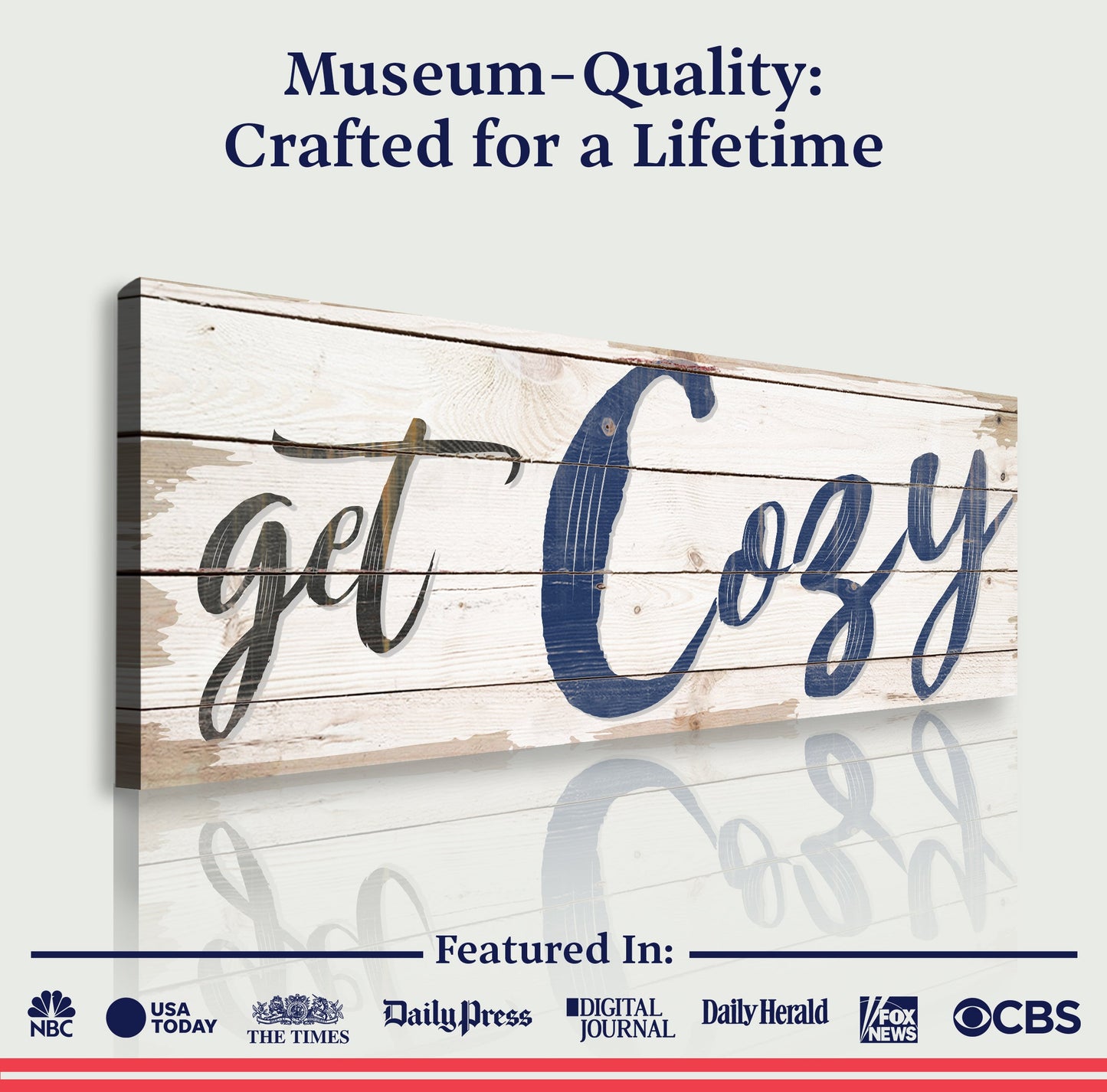 Get Cozy Canvas Wall Art Sign - Rustic Style