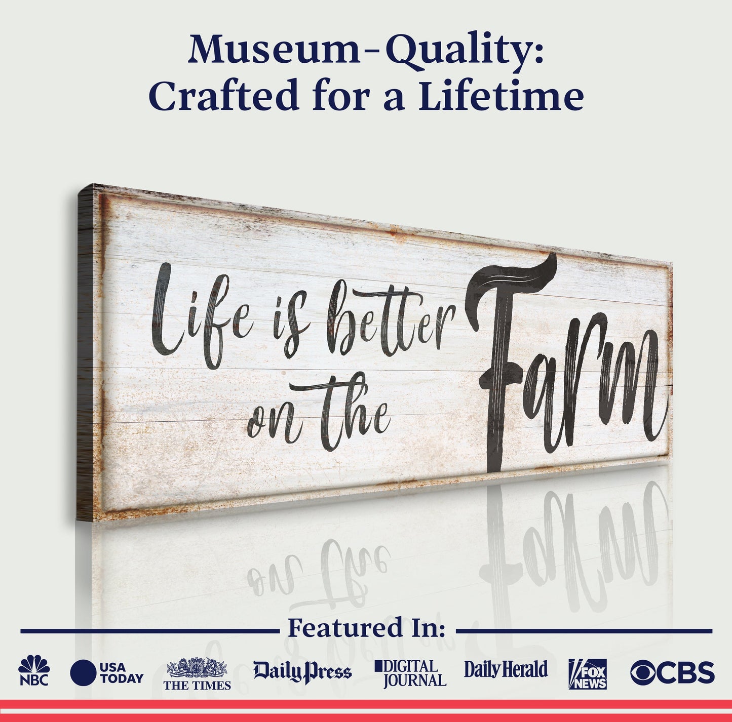 Life Is Better on the Farm Country Canvas Sign