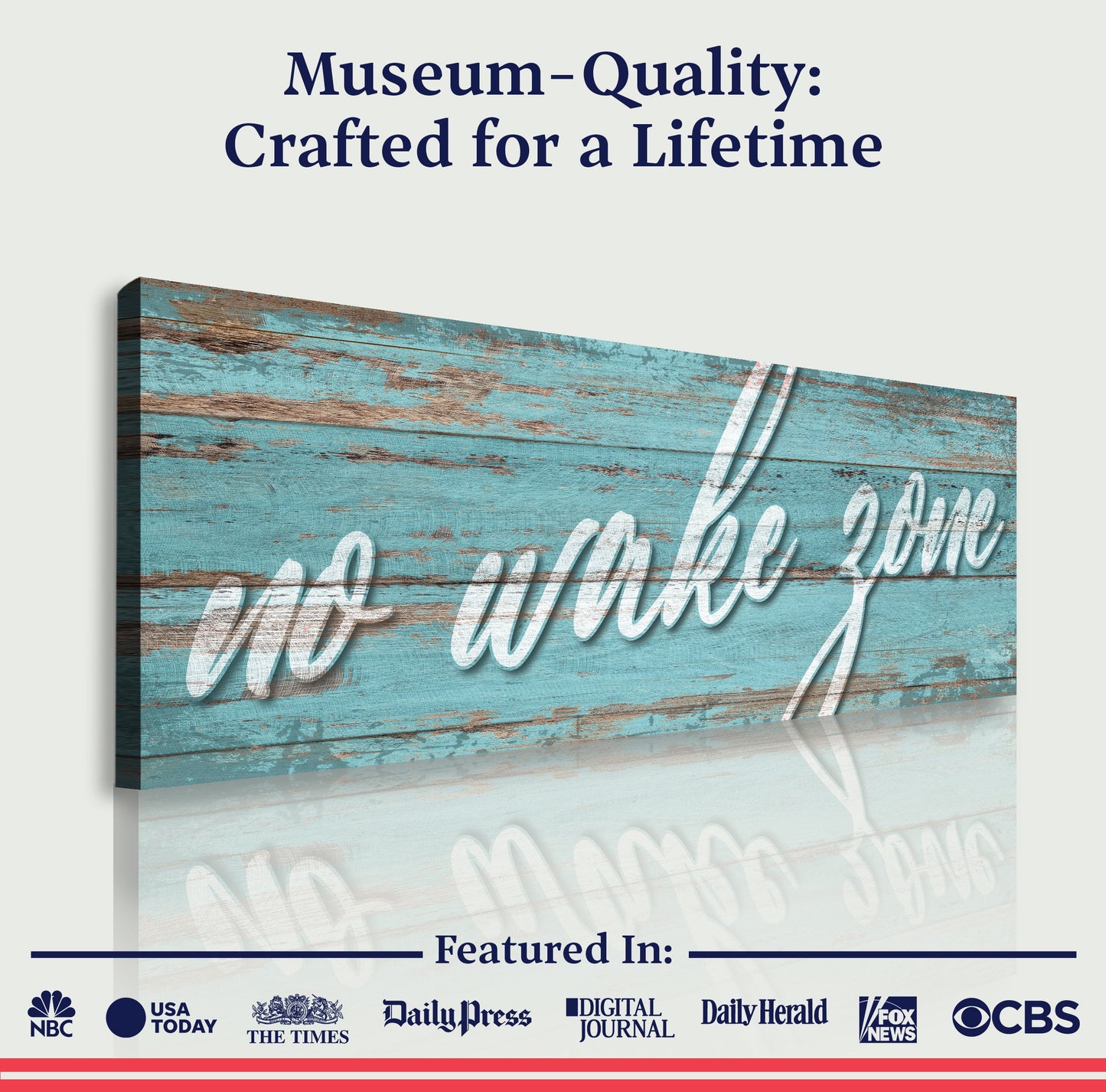 No Wake Zone Canvas Wall Art - Lake Life Sign