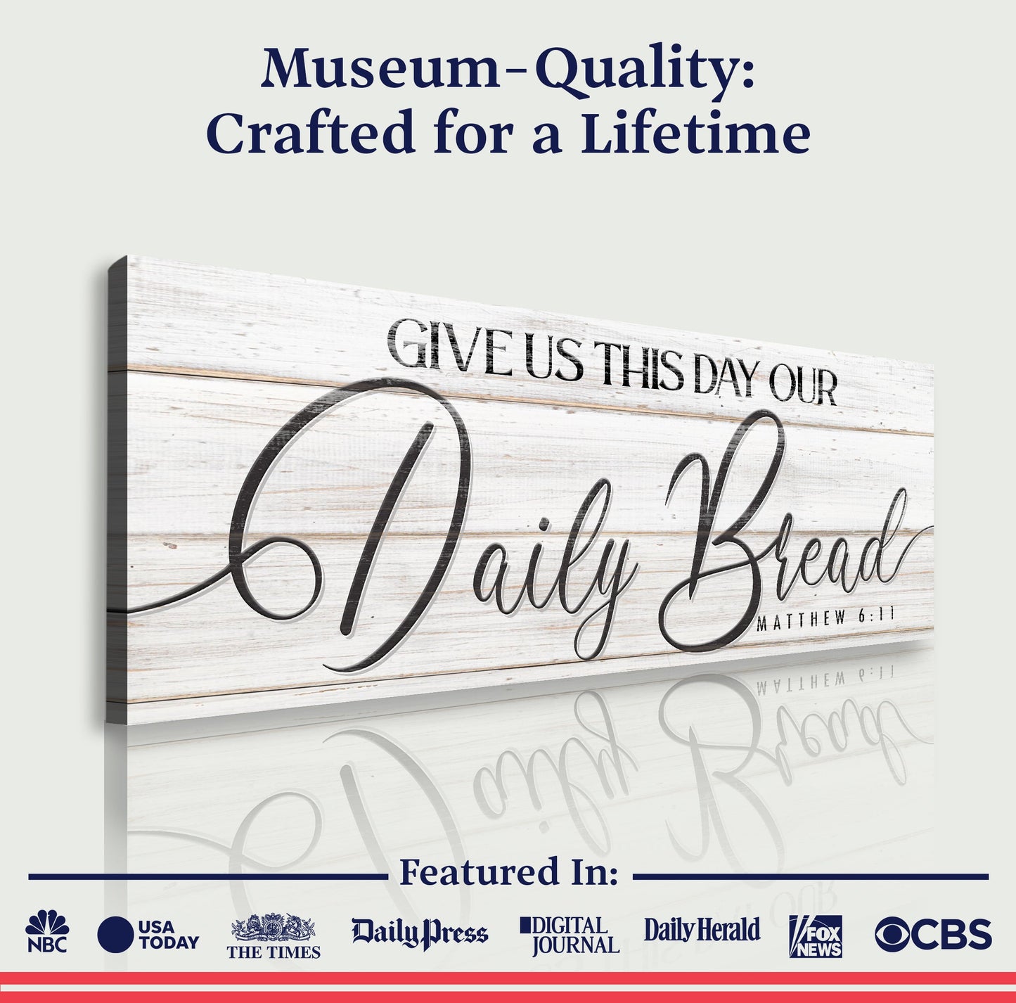 Give Us This Day Our Daily Bread Faith Canvas Sign - Style III