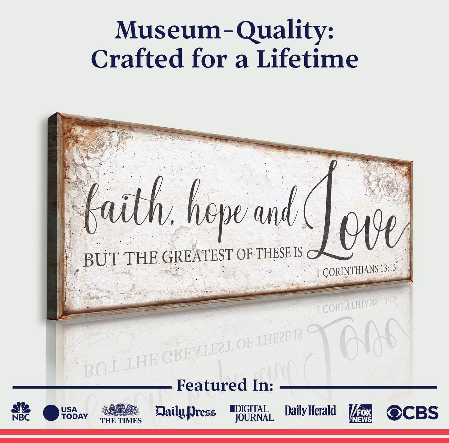Faith Hope and Love 1 Corinthians 13:13 Faith Canvas