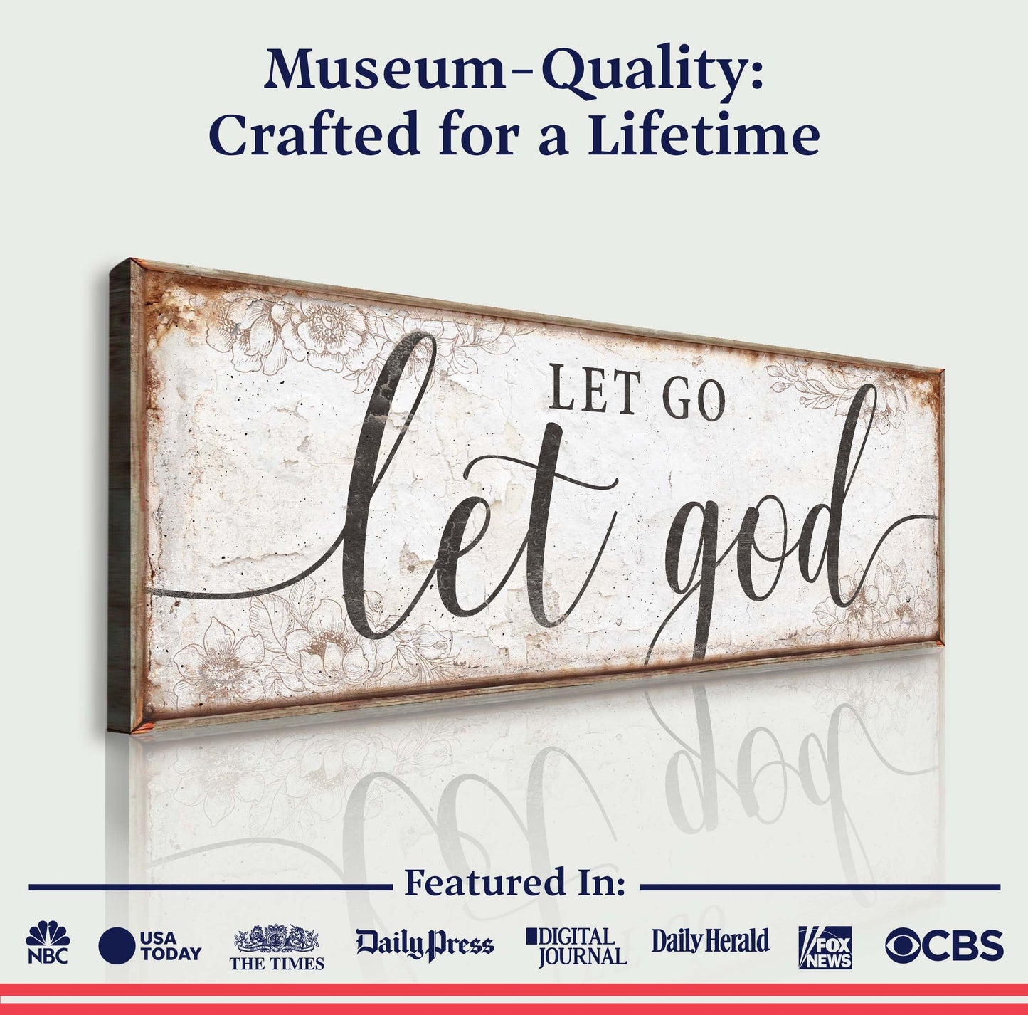 Let Go Let God Faith Canvas Wall Sign