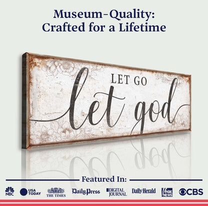 Let Go Let God Faith Canvas Wall Sign