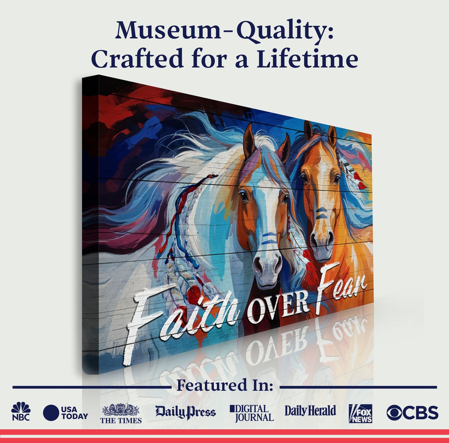 Faith Over Fear Canvas Wall Art Sign IV