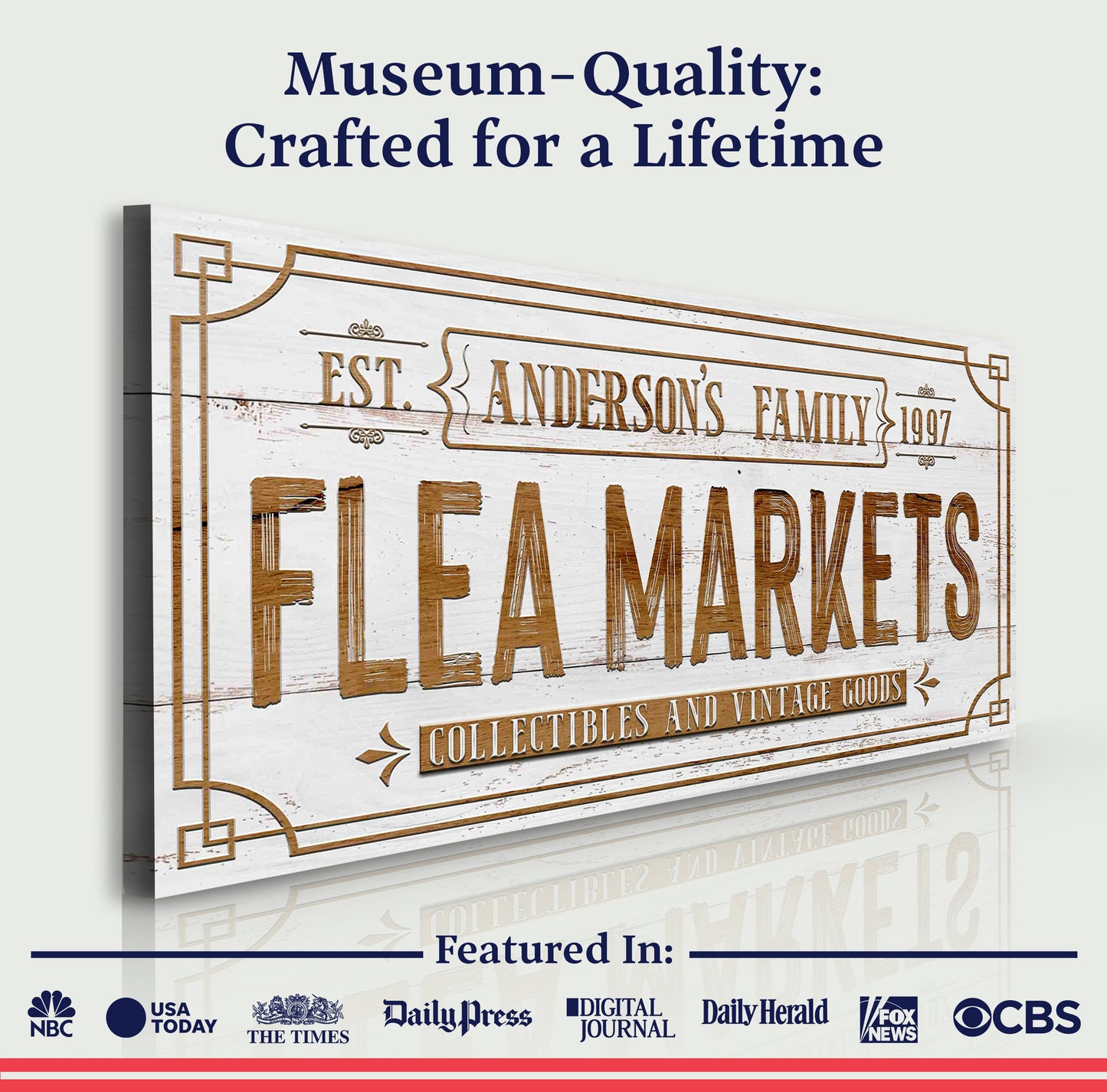 Family Flea Market Vintage Canvas Wall Art Sign II