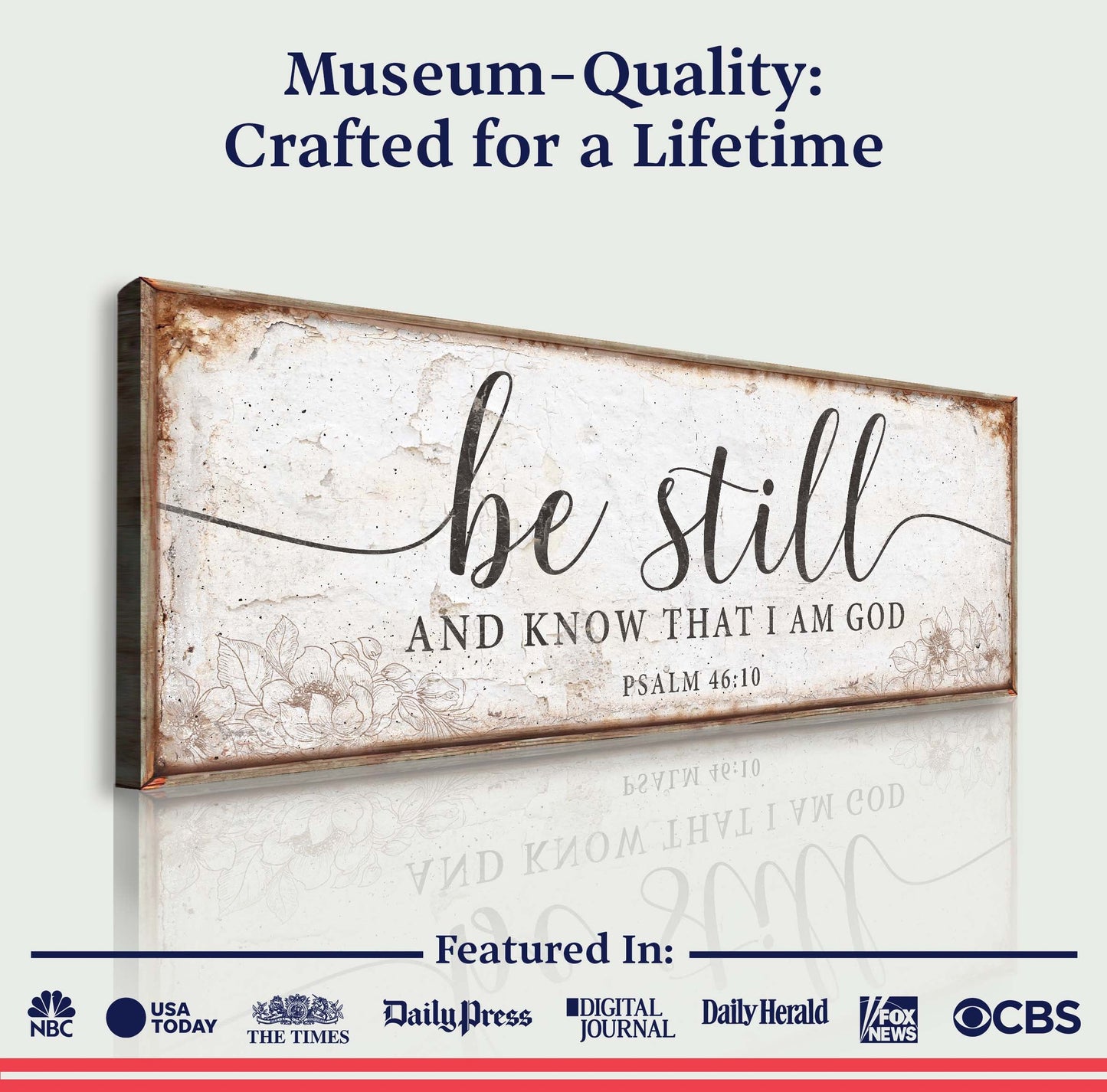 Be Still And Know That I Am God Faith Canvas Wall Art