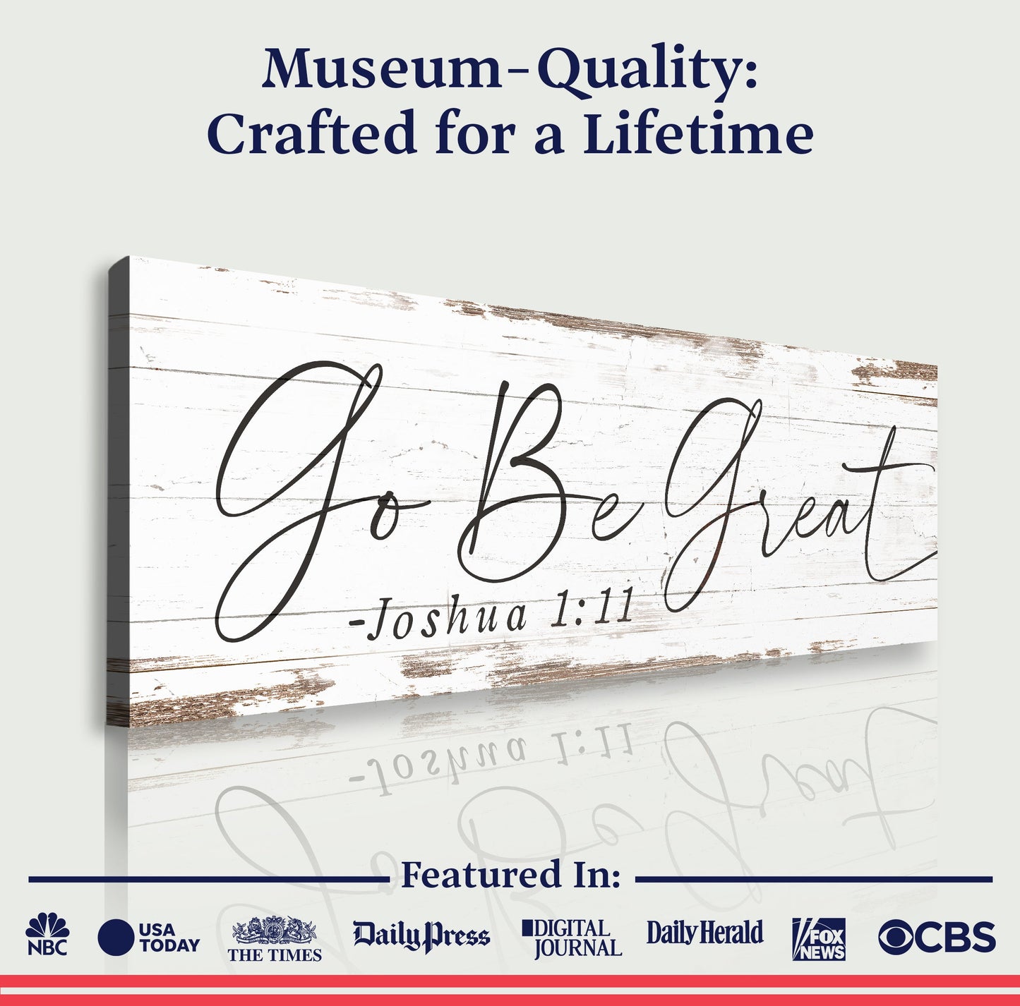 Go Be Great Joshua 1:9 Faith Canvas Sign - Style III