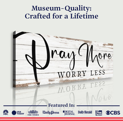 Pray More Worry Less Faith Canvas Wall Art III