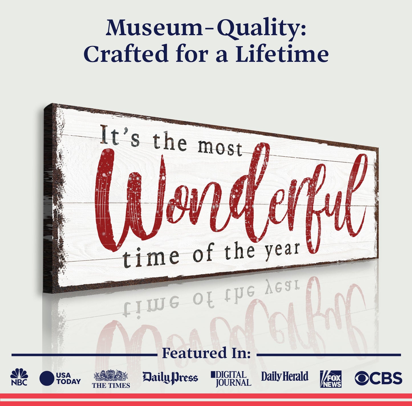 Christmas Quote Canvas Wall Art Narrow Format Sign