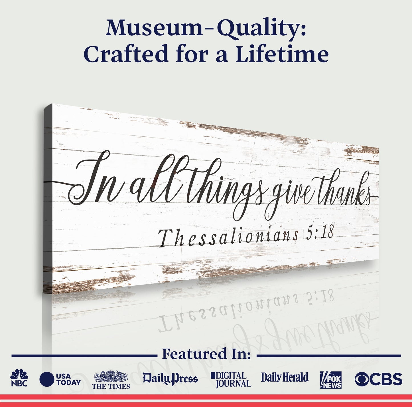Give Thanks 1 Thessalonians 5:18 Faith Canvas Sign