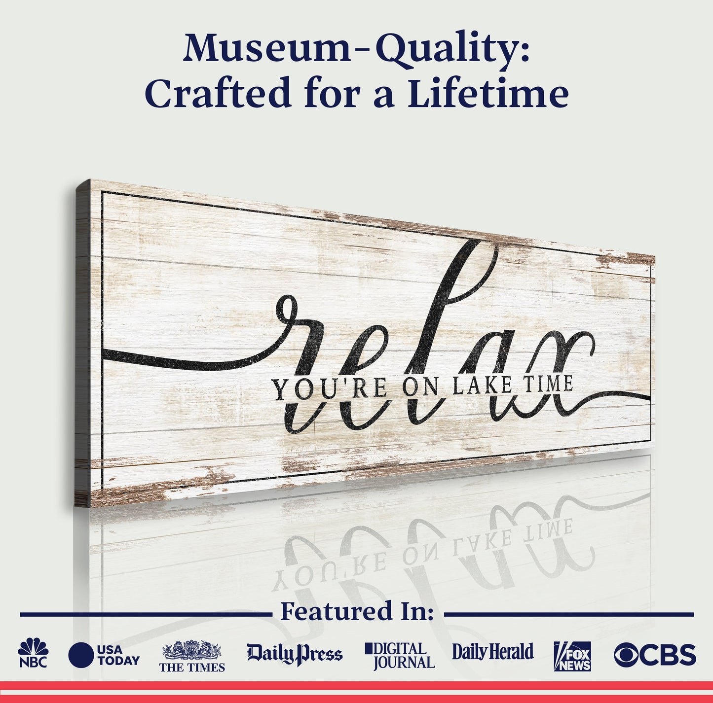 Relax You're on Lake Time Canvas Sign II