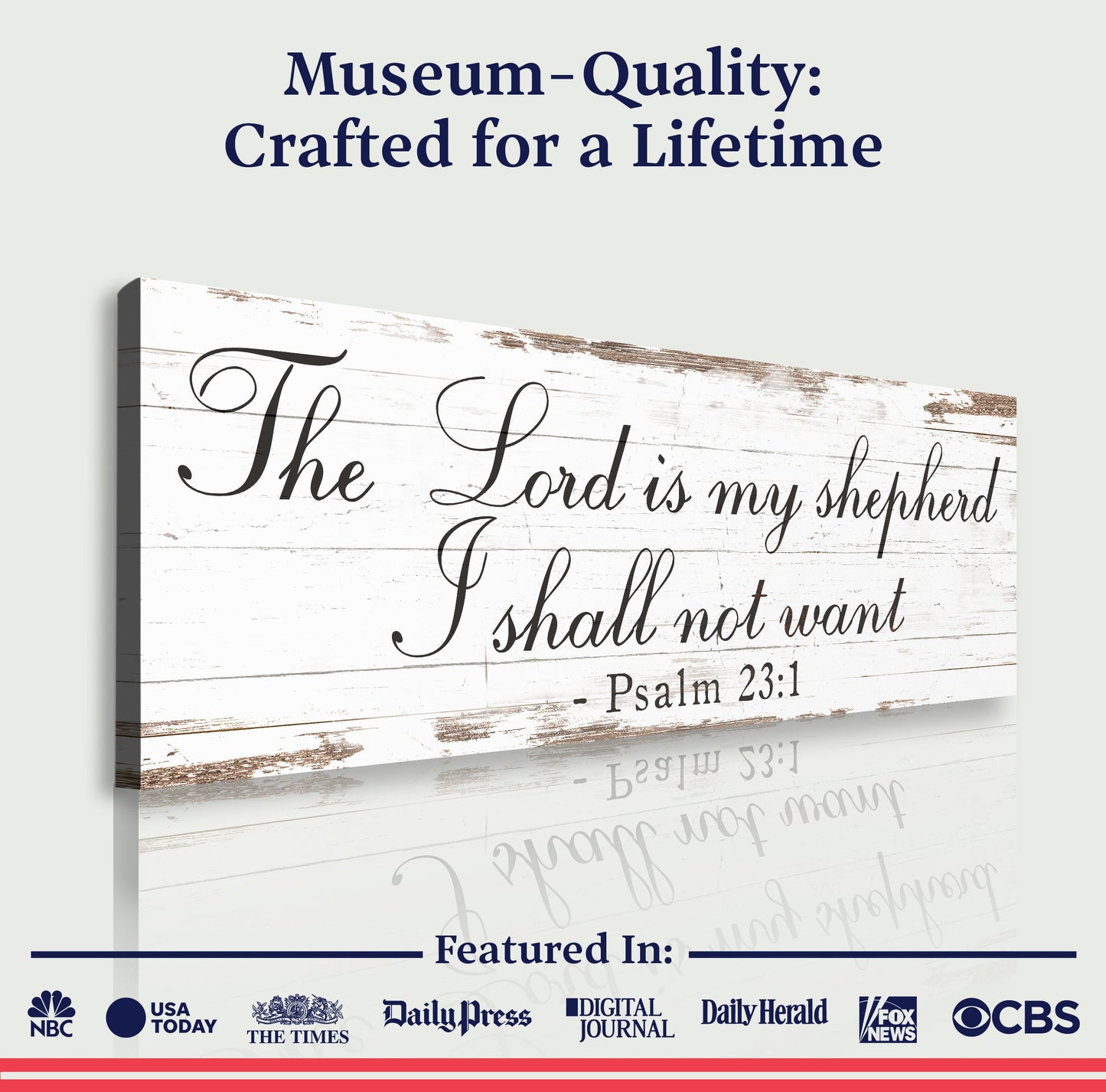 Lord Is My Shepherd Psalm 23 Faith Canvas Wall Art II