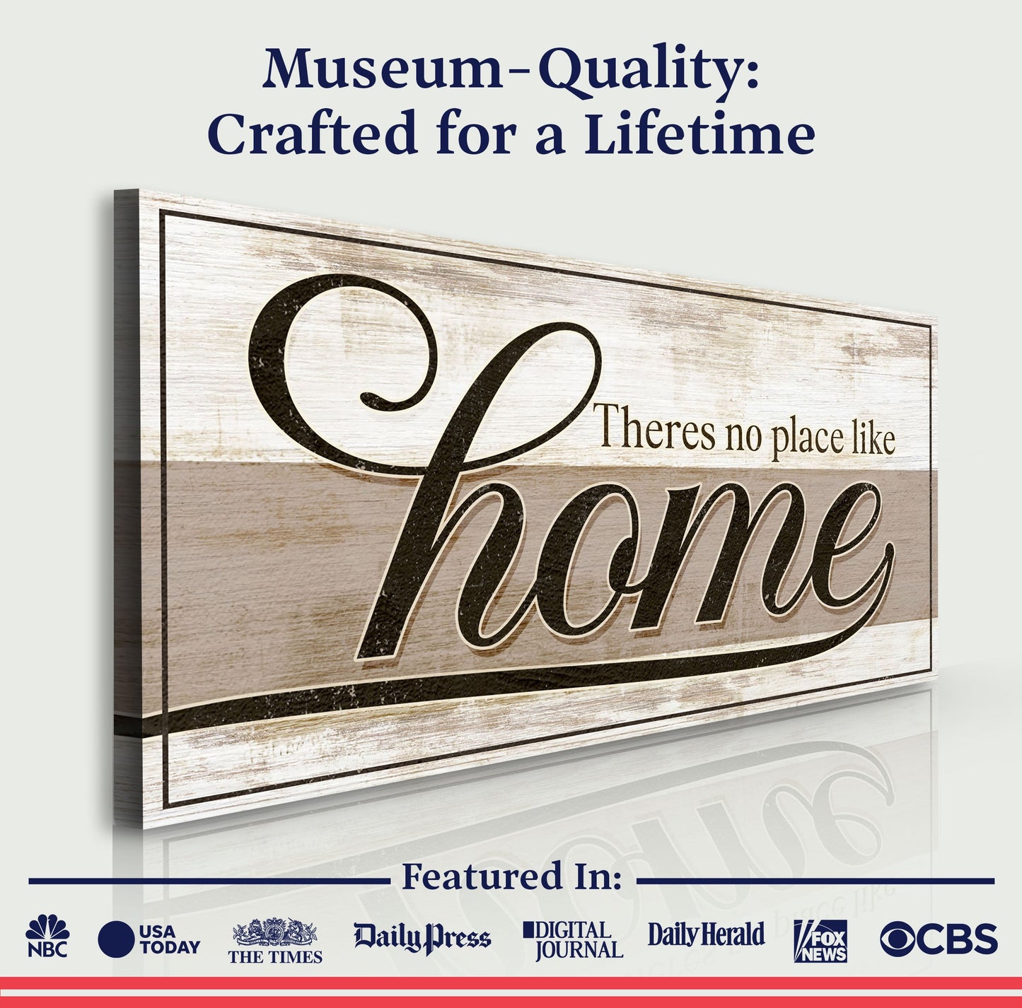 No Place Like Home Canvas Sign - Cozy Home Wall Art