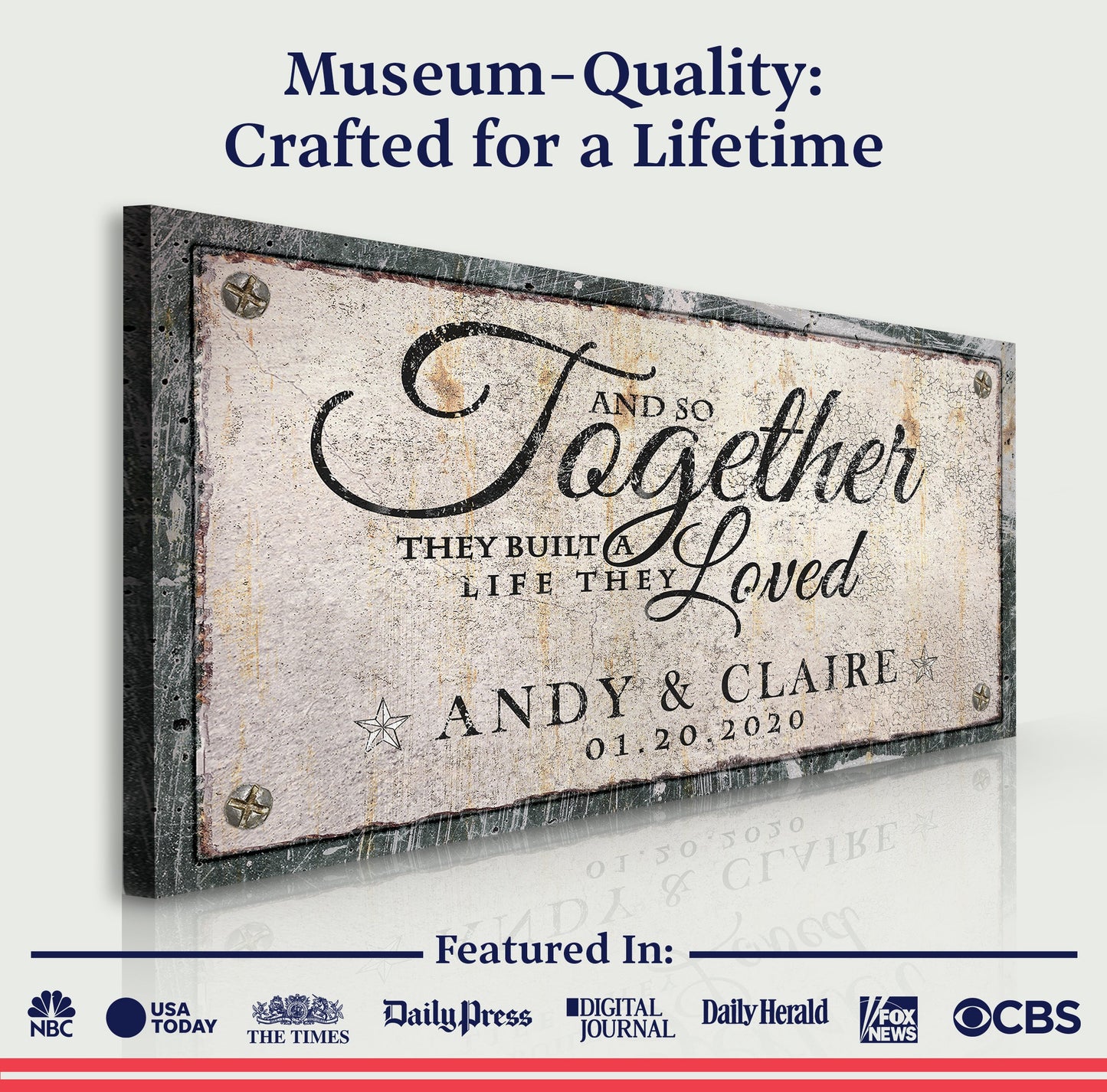 Together Family Canvas Wall Art Sign
