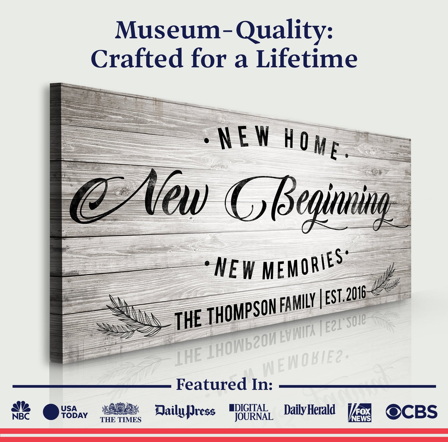 New Home Canvas Wall Art Sign