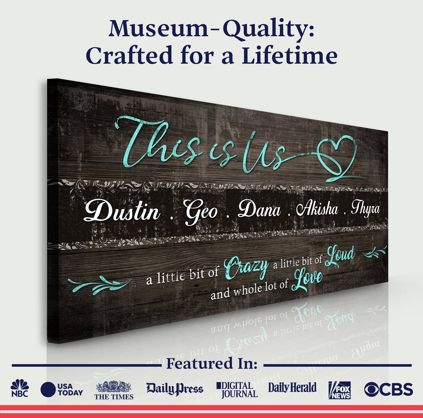 This Is Us Family Canvas Wall Art Sign