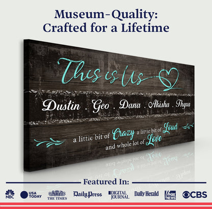This Is Us Family Canvas Wall Art Sign