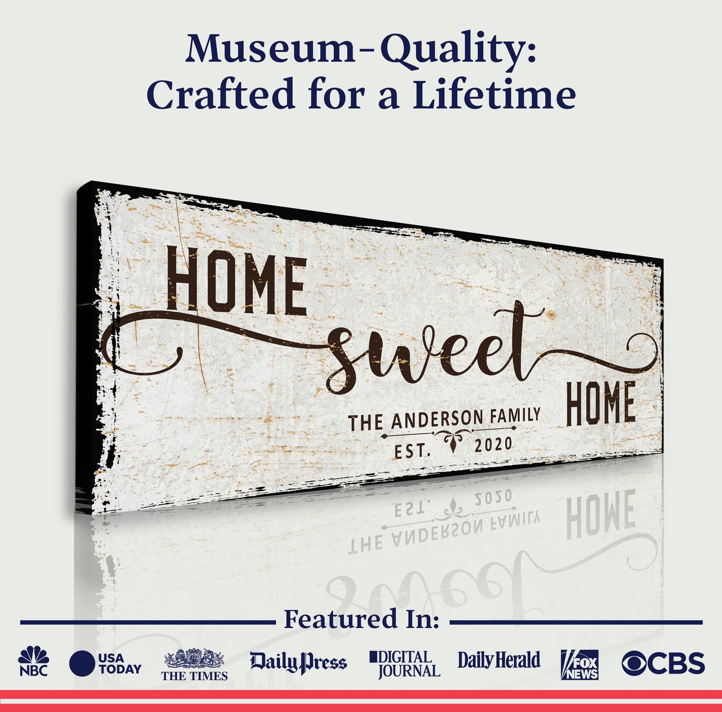 Home Sweet Home Personalized Family Canvas Sign