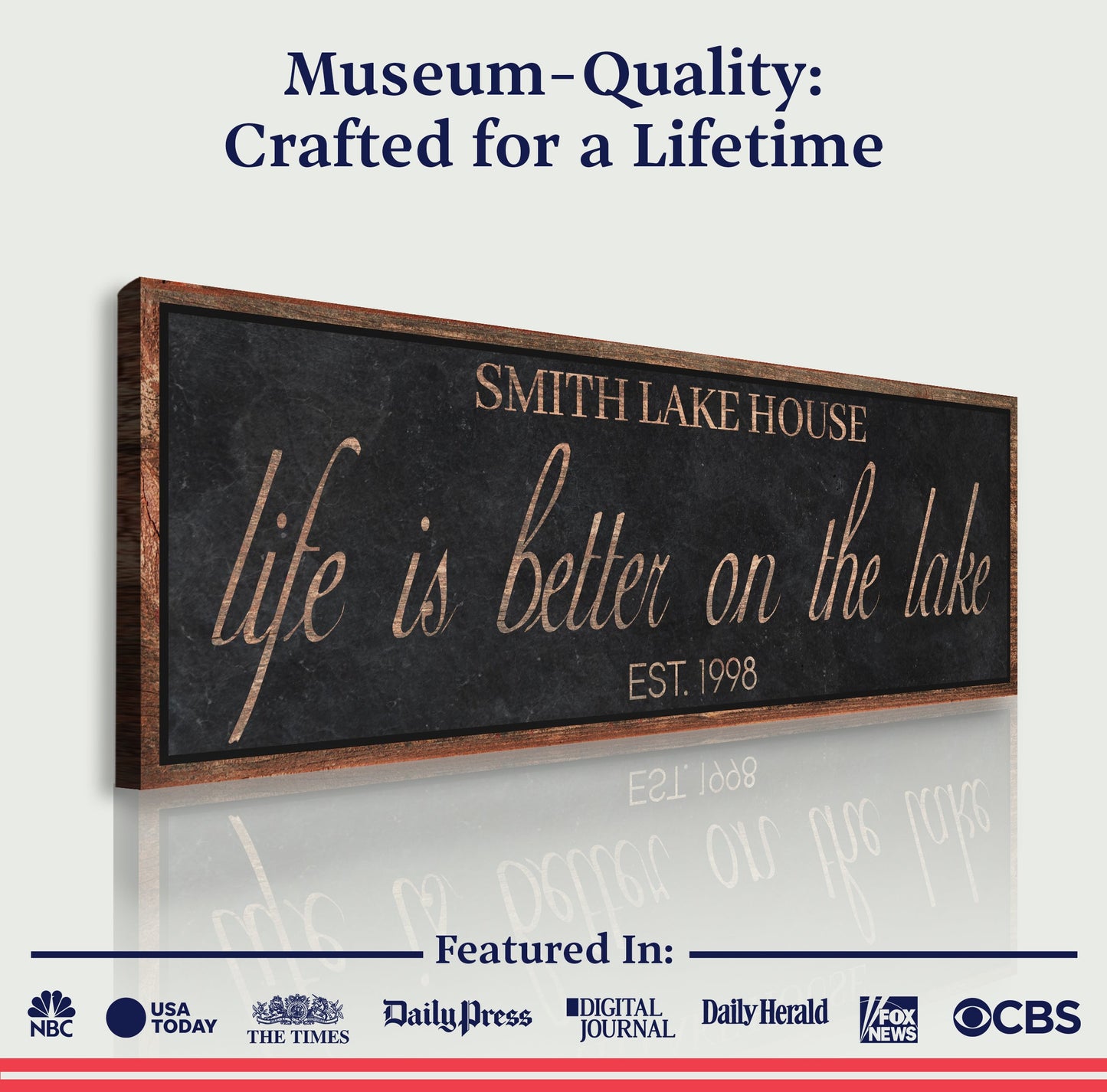 Life Is Better On The Lake Canvas Sign