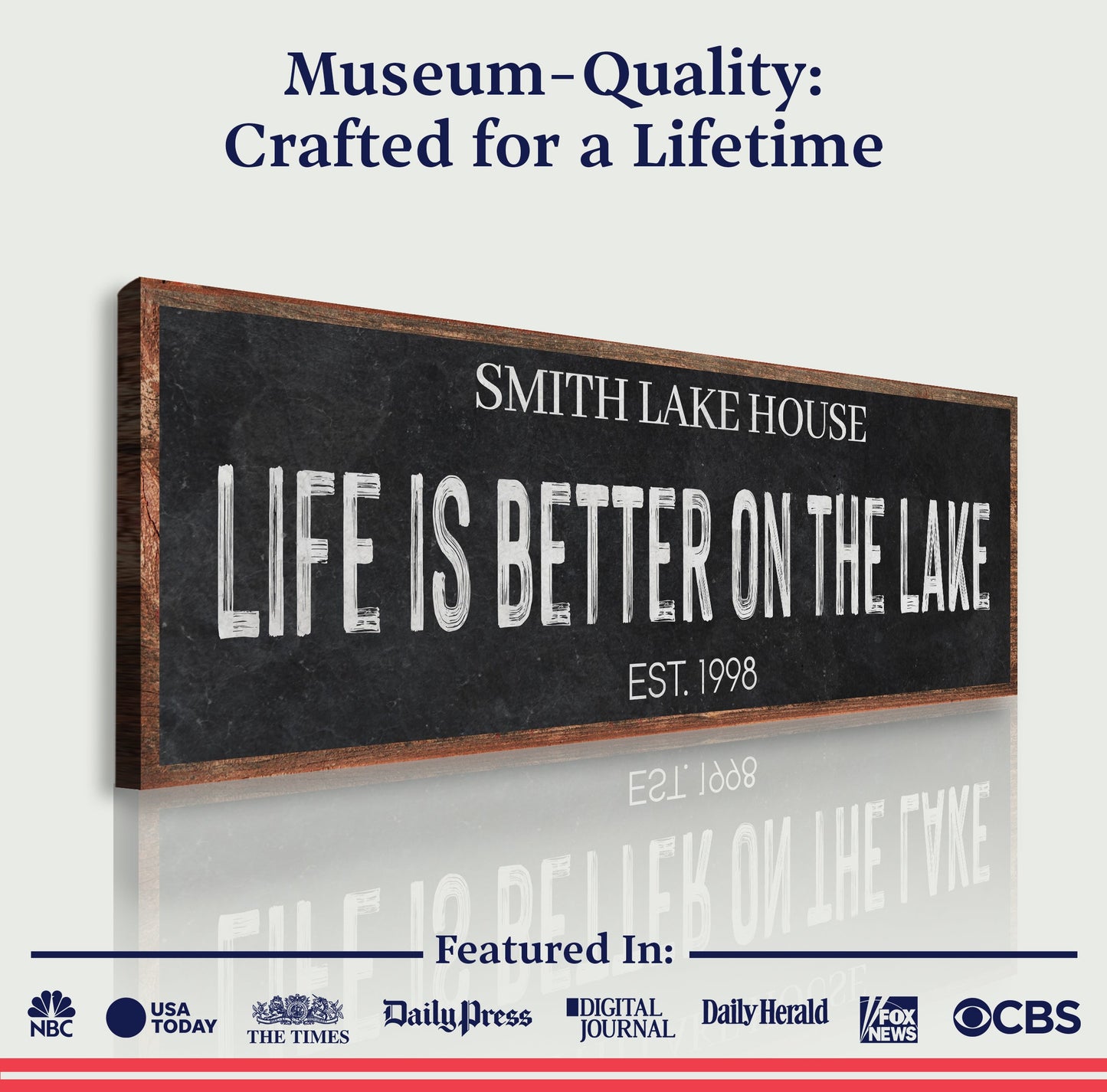 Life Is Better on the Lake Coastal Canvas Sign