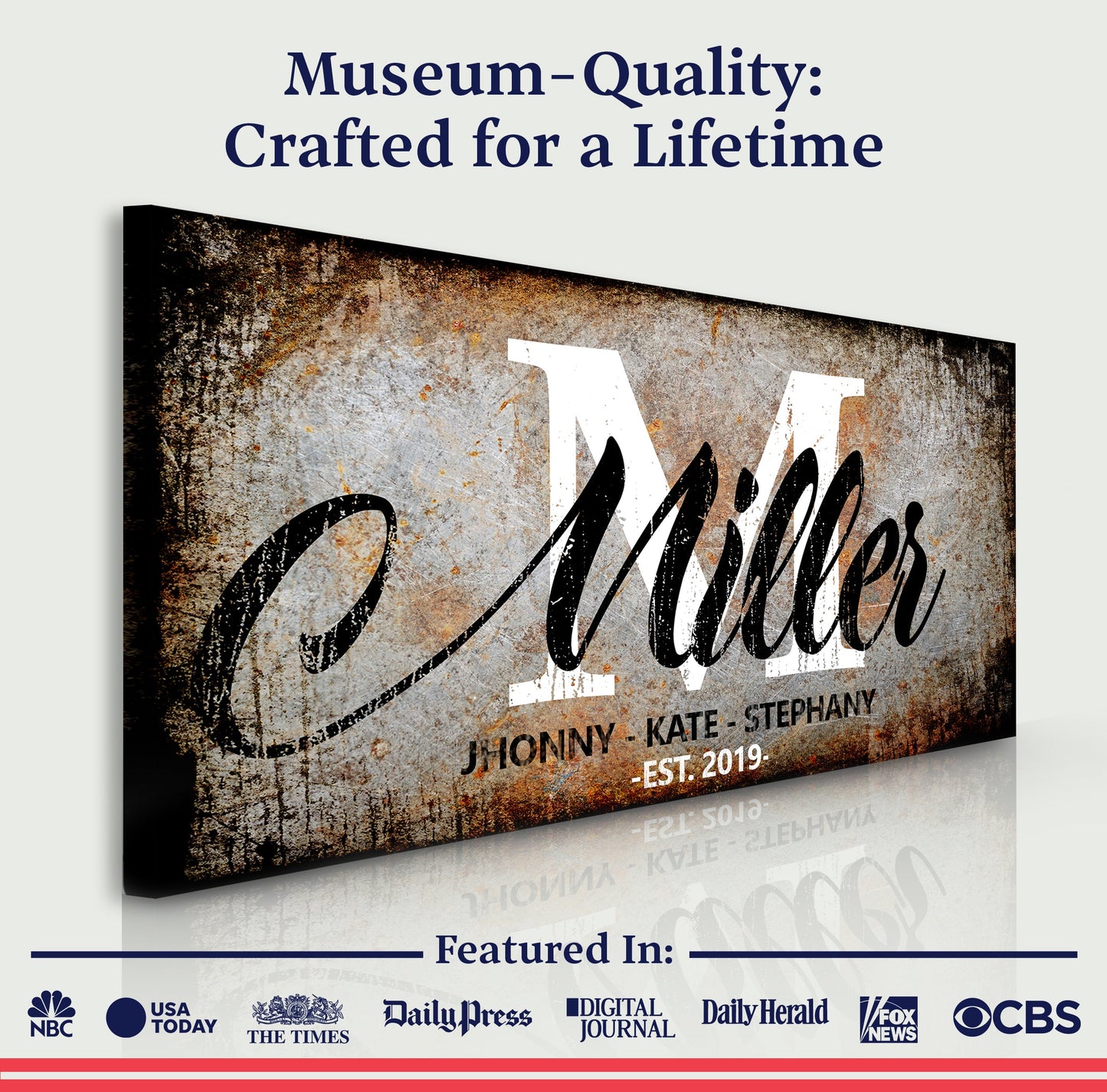 Personalized Family Last Name Canvas Wall Art
