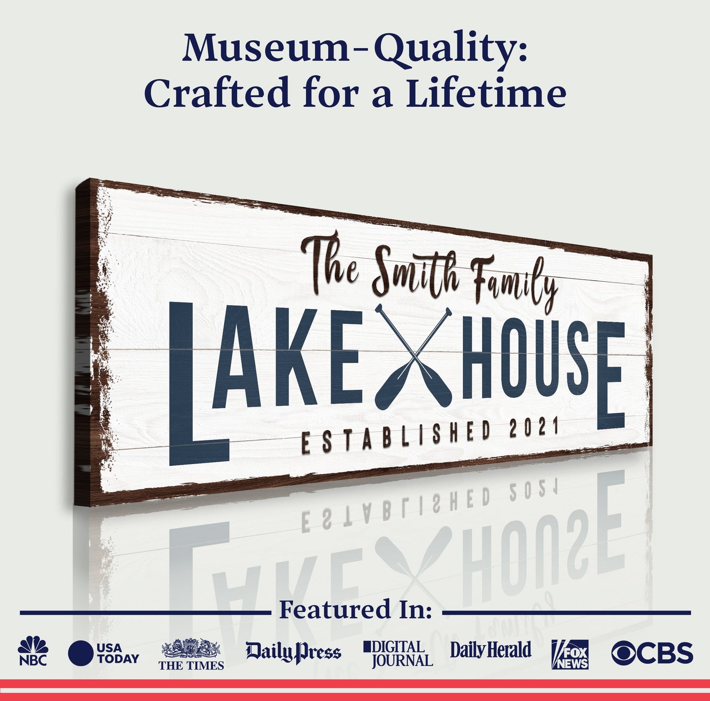 Family Lake House Arrow Canvas Wall Art