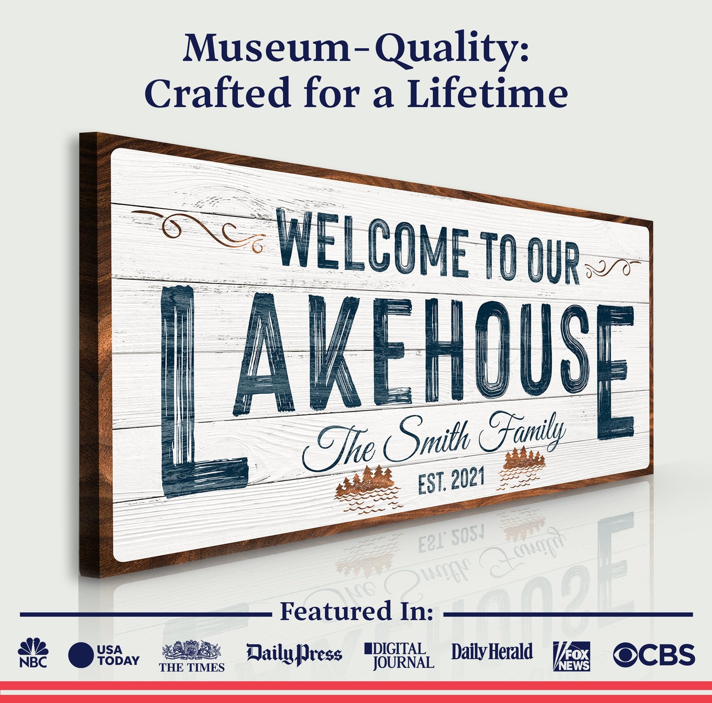 Welcome To Our Lakehouse Canvas Wall Art