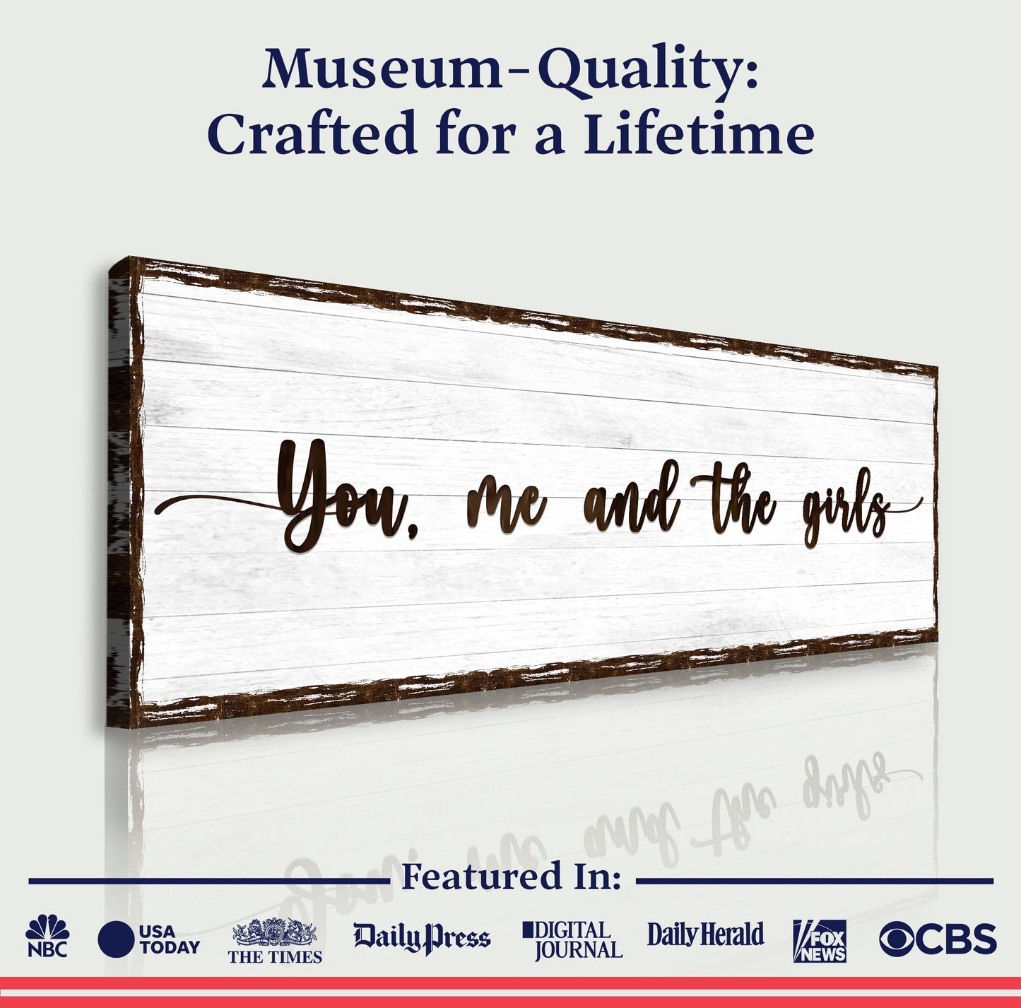 You Me And The Girls Family Canvas Sign