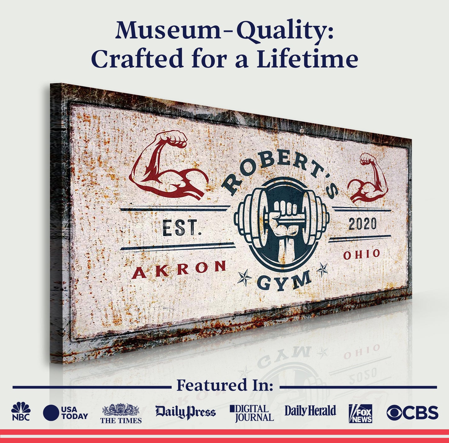 Gym Sign V Personalized Motivational Canvas Wall Art
