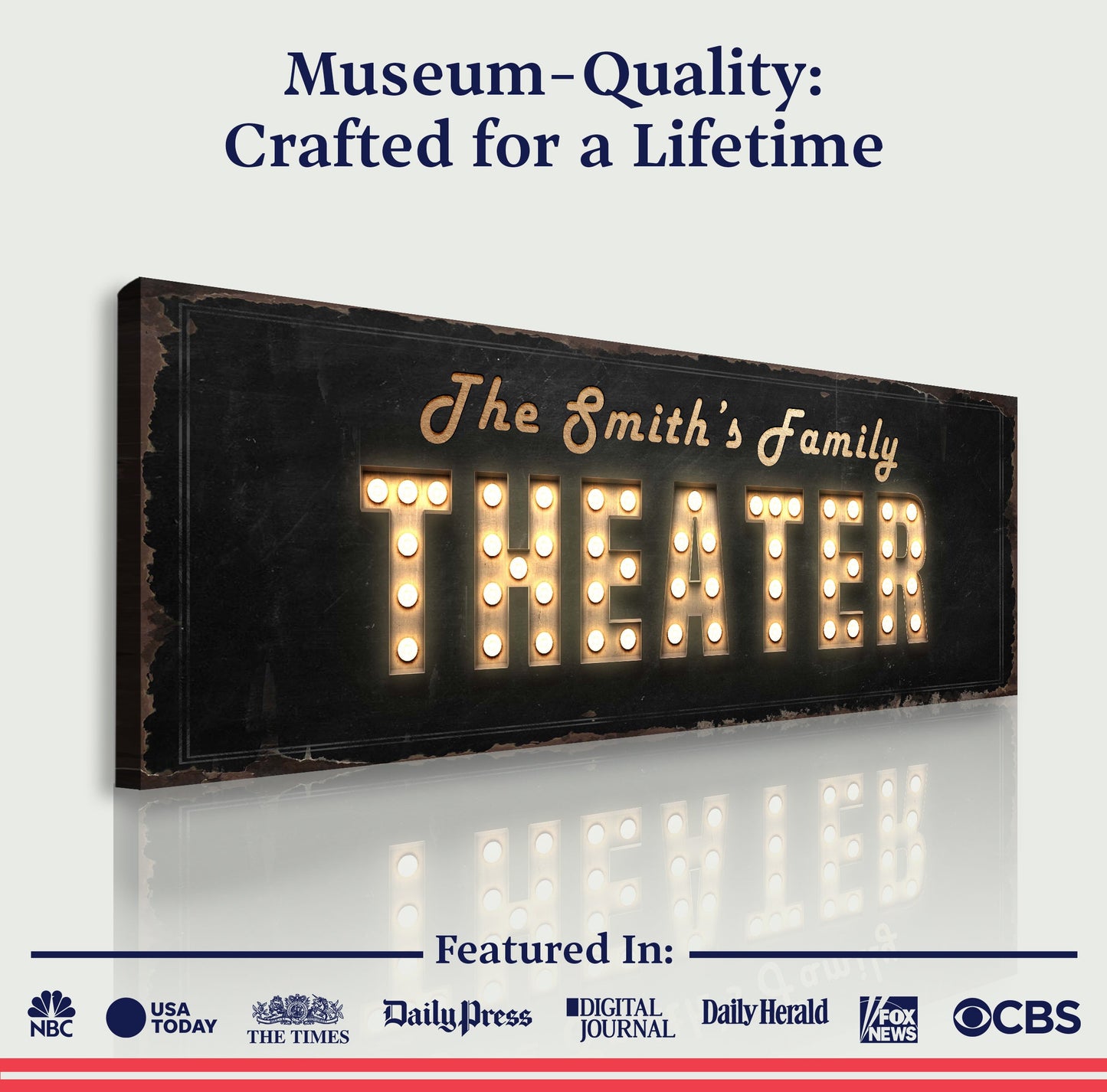 Personalized Home Theater Canvas Sign