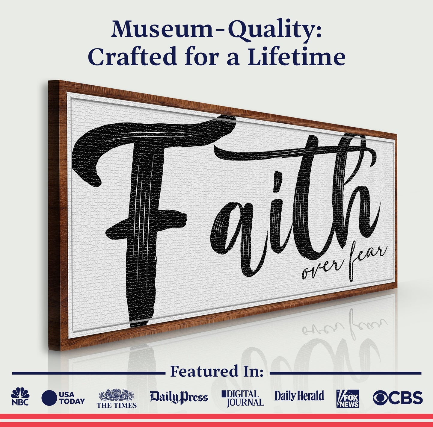Faith Over Fear Canvas Wall Art Sign II