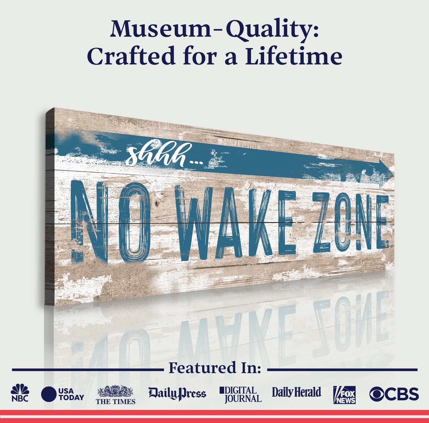 No Wake Zone Lake House Canvas Sign