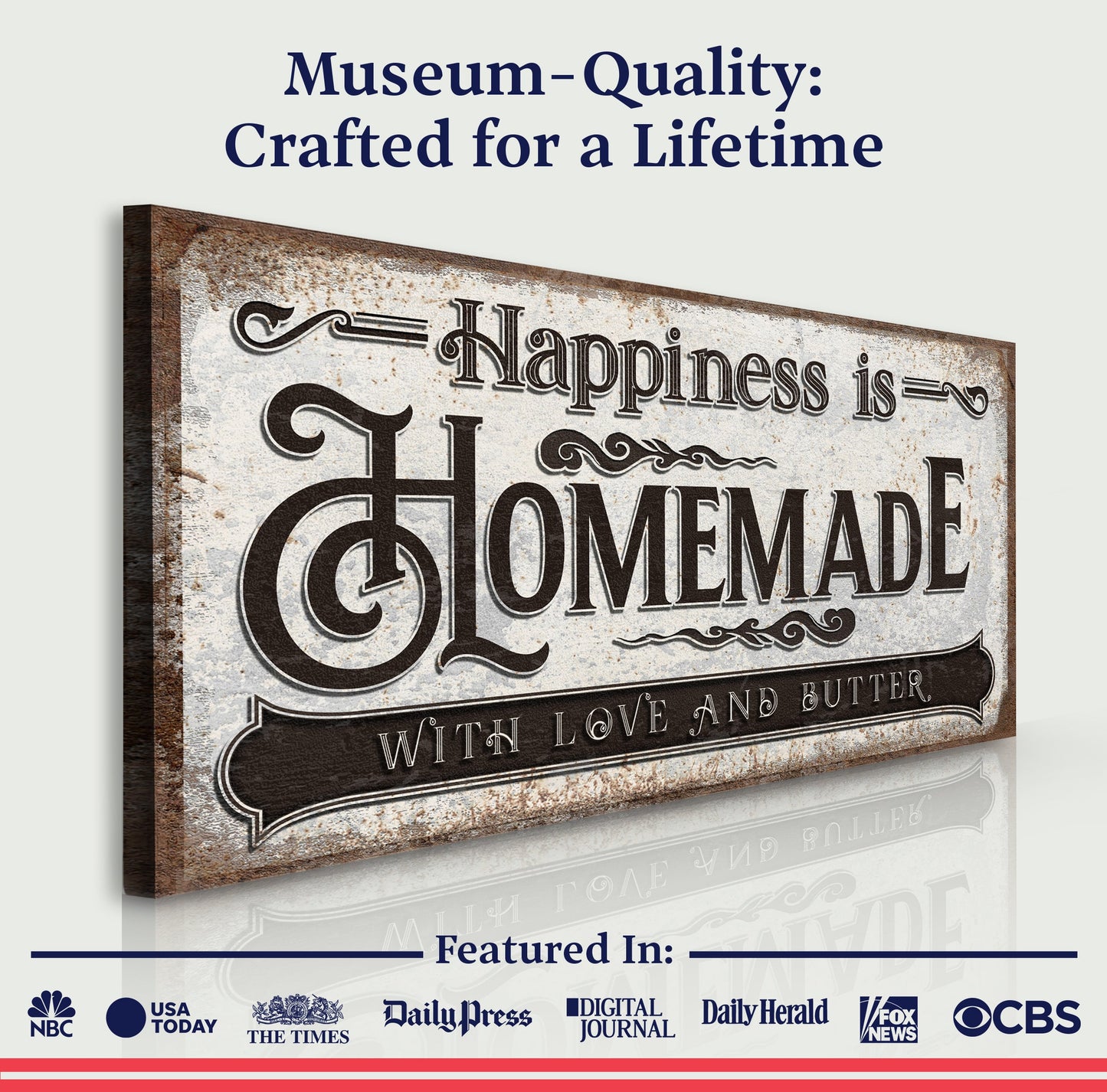 Happiness Is Homemade Kitchen Canvas Wall Art