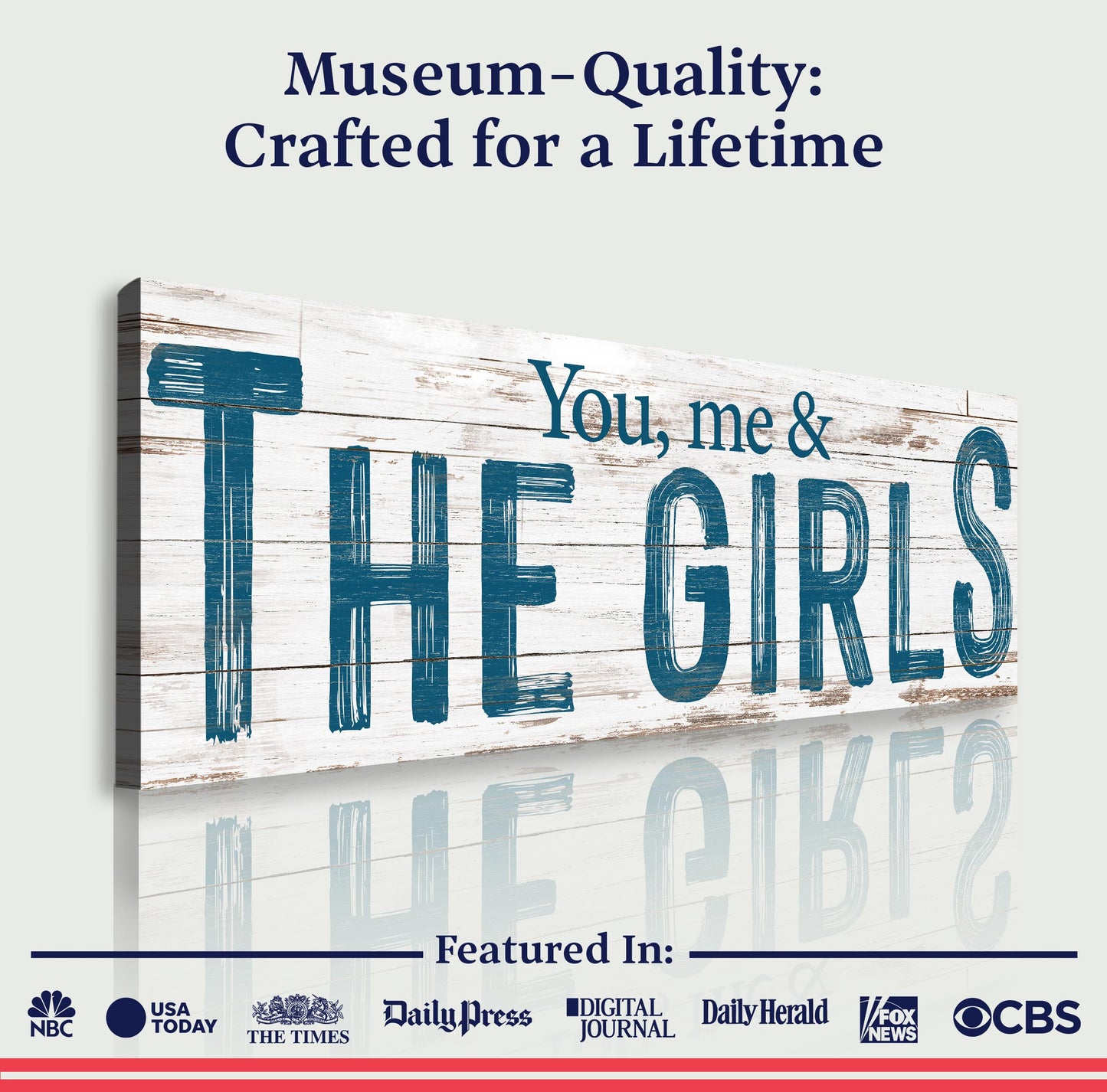 You Me and the Girls Family Canvas Wall Art