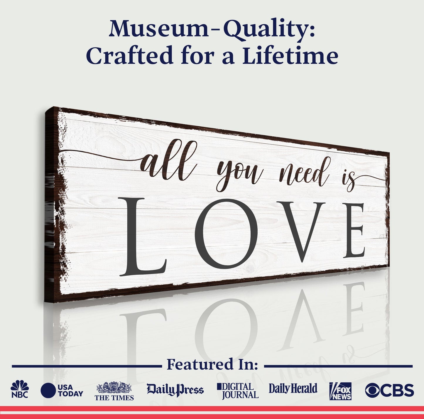 All You Need Is Love Canvas Sign