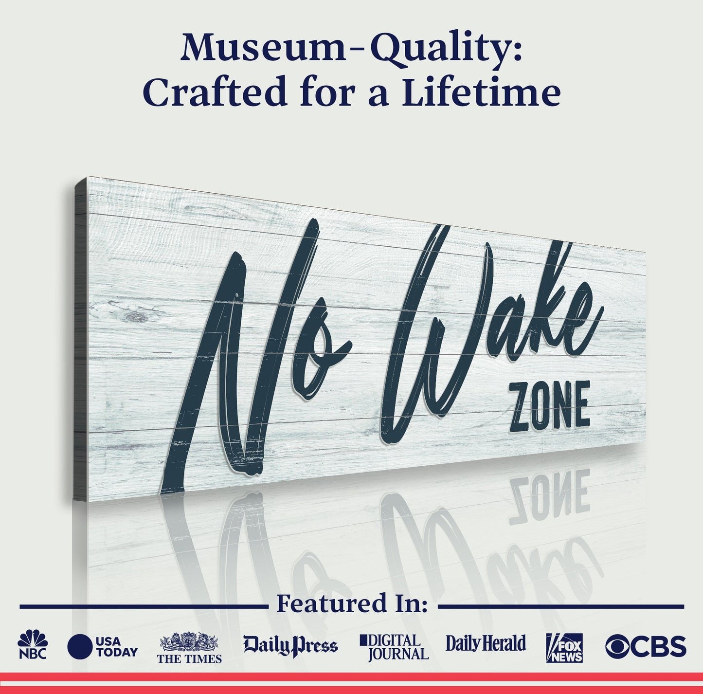 No Wake Zone Lake Sign Canvas Wall Art